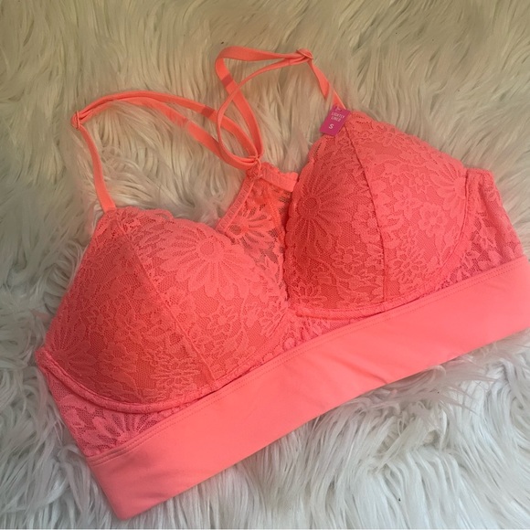 NWT Victoria Secret Pink lightly lined racerback bra- size small - Picture 1 of 3